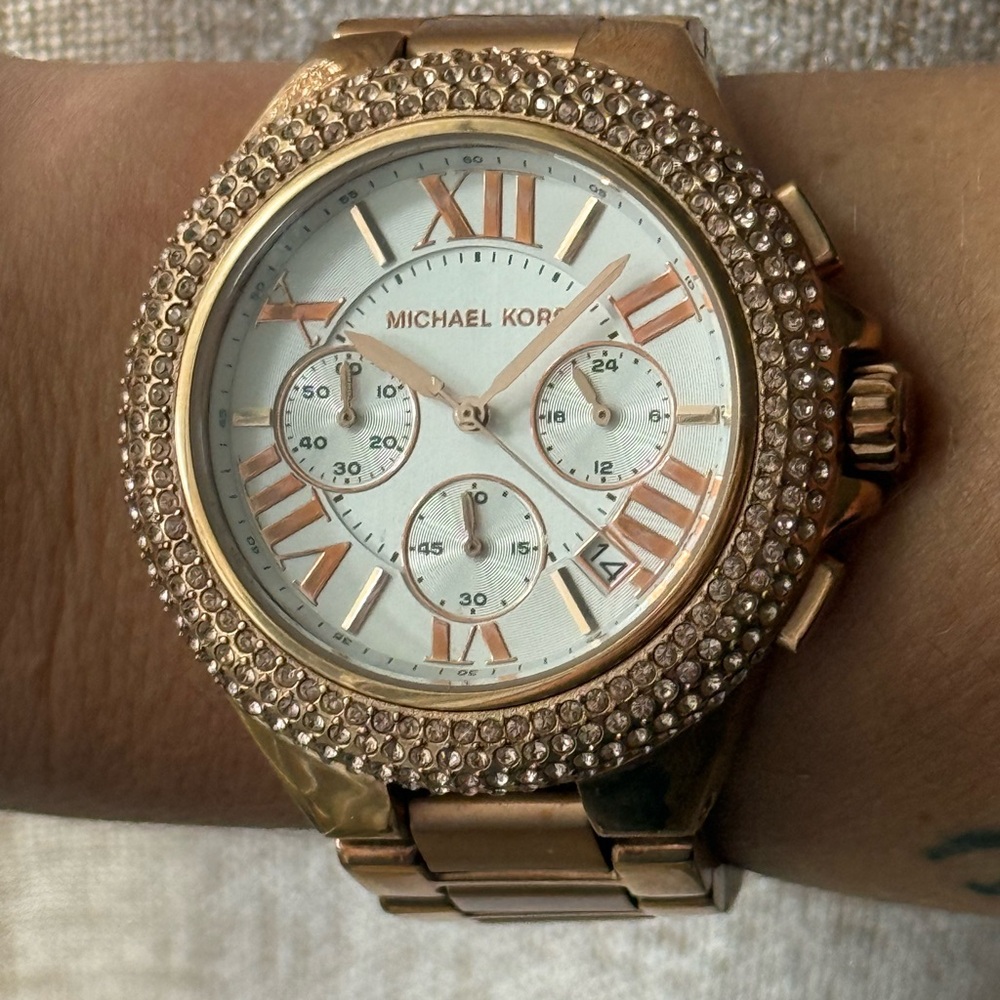 Michael Kors Gold and White Watch